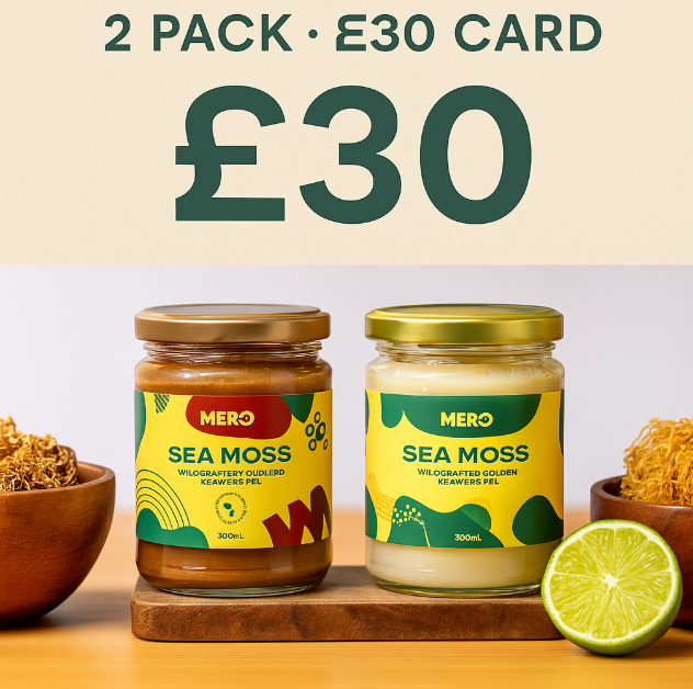 Mero Superfoods Sea Moss – 2 Pack  (£30 Gift Card)